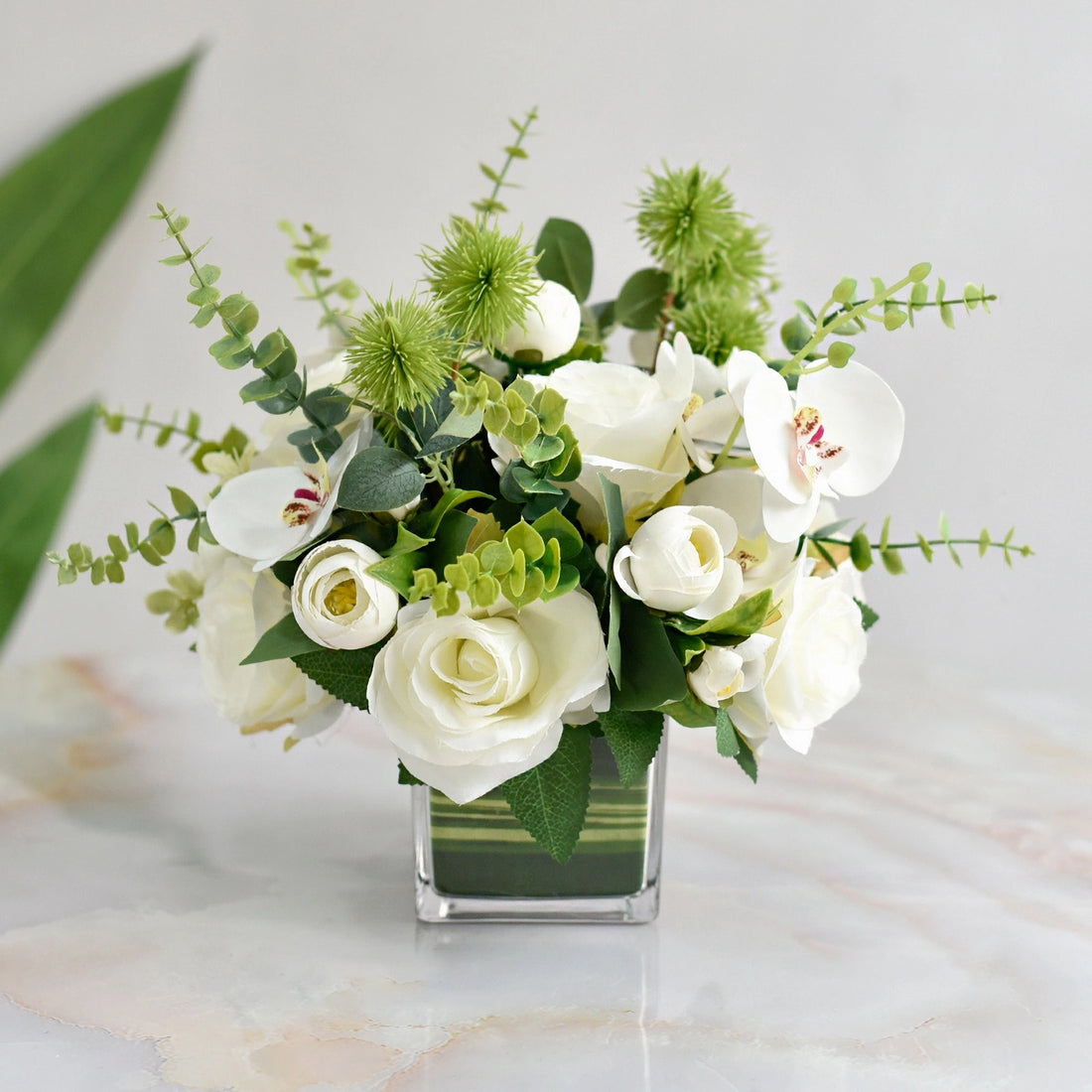 White Artificial Flower Centerpiece - 10.6‘’