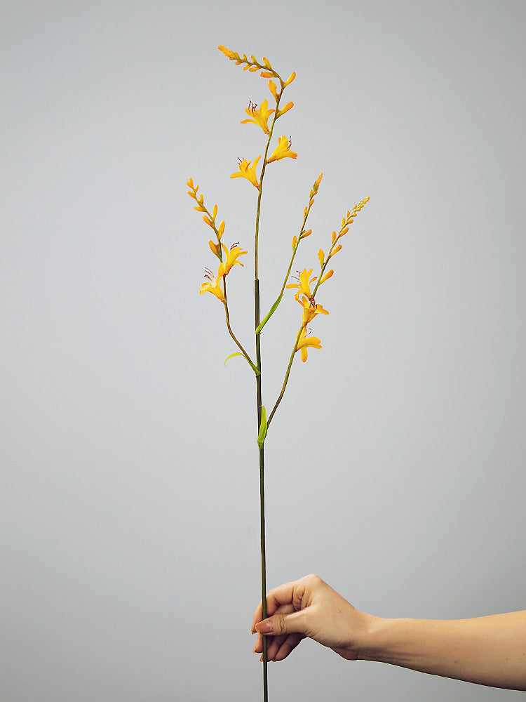 Artificial Flame Orchid Stem (Renanthera) - Tall Floral Spray for Vase Styling - 37"