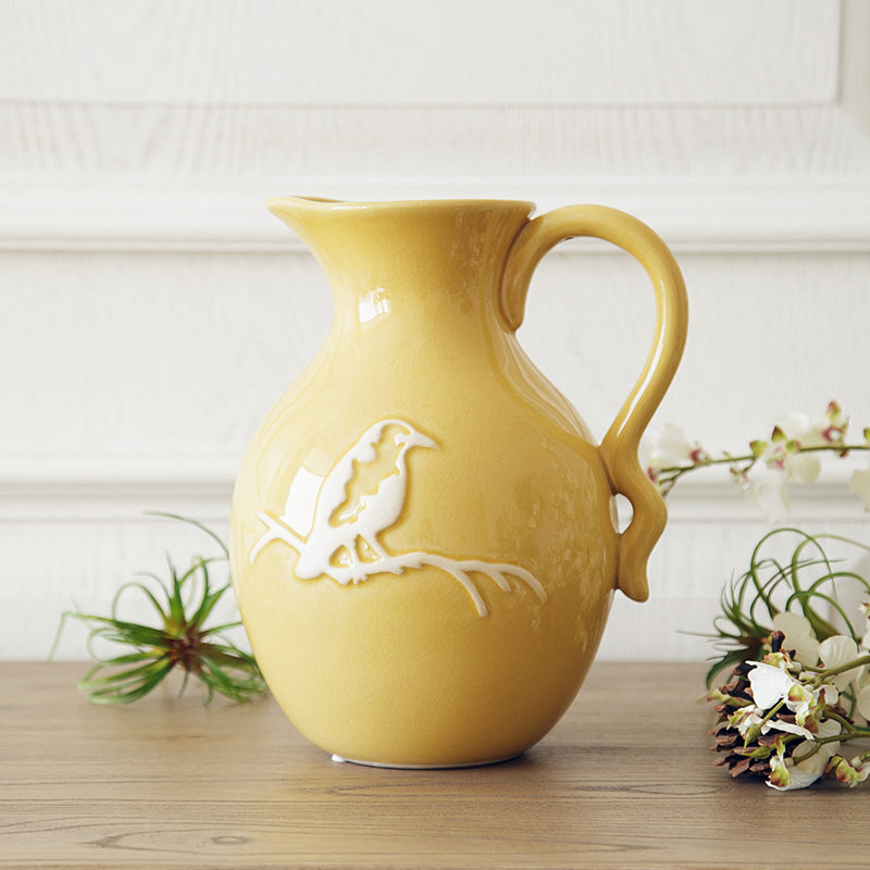 Natural clay ceramic vase - 9"