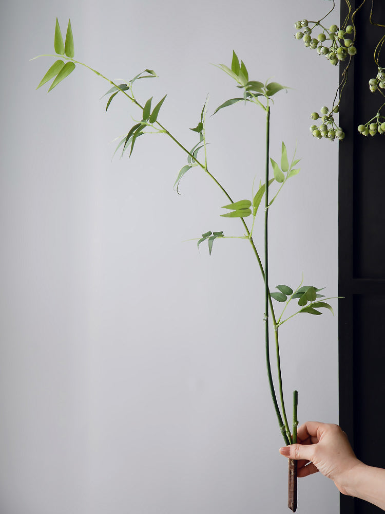 Zen Bamboo in Ivory Ceramic Vase - 30&