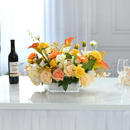Artificial Calla Lily and Rose Floral Centerpiece with Eucalyptus