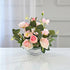 Pink artificial peony and rose flower centerpiece with chrysanthemum