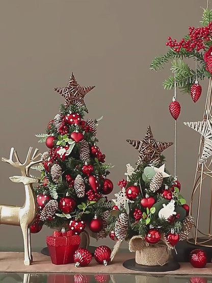 Luxury Artificial Mini Tabletop Christmas Tree with Light - 17.3&